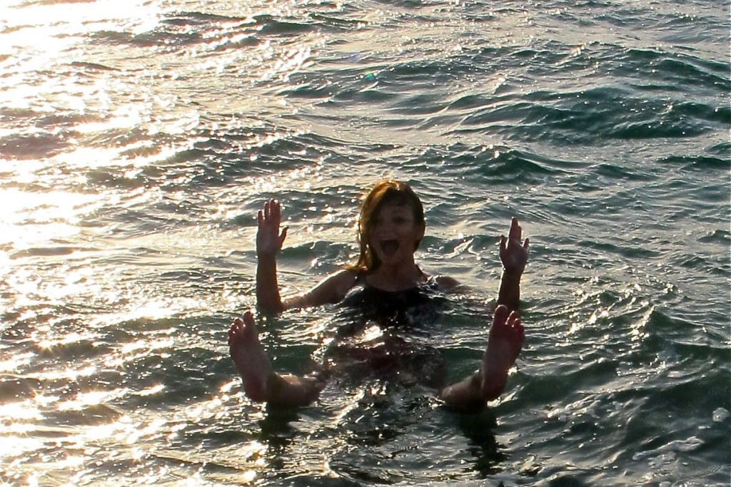Floating in the Dead Sea, Jordan