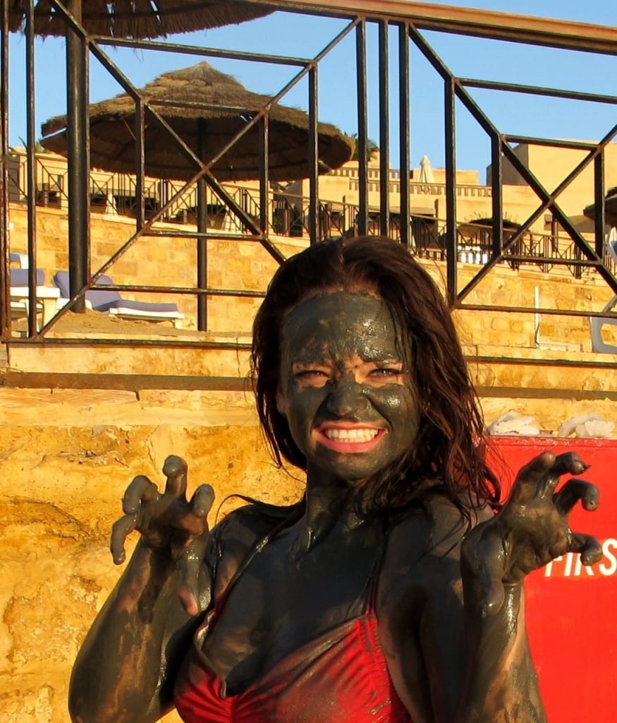 Covered in mud at The Dead Sea