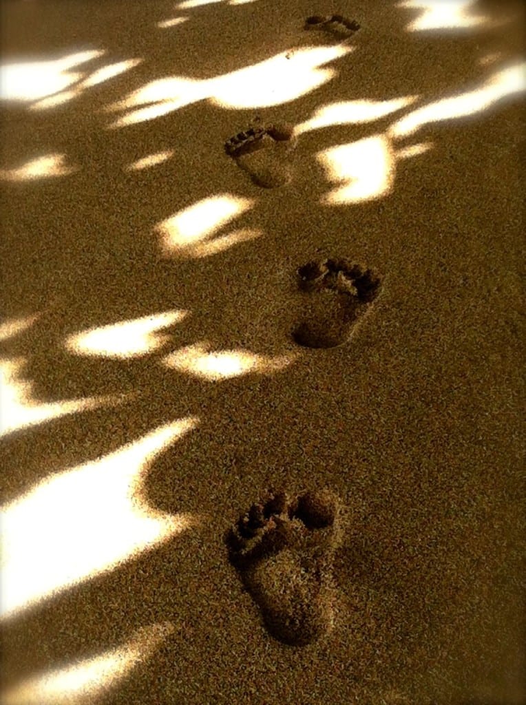 Footprints in the sand Kauai