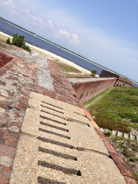 Atop the wall at Fort Clinch 