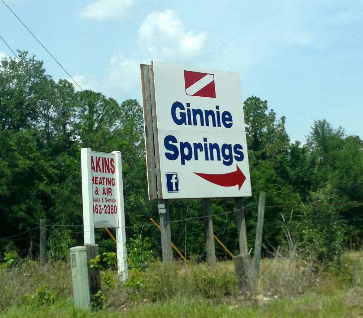 Ginnie Springs sign Florida