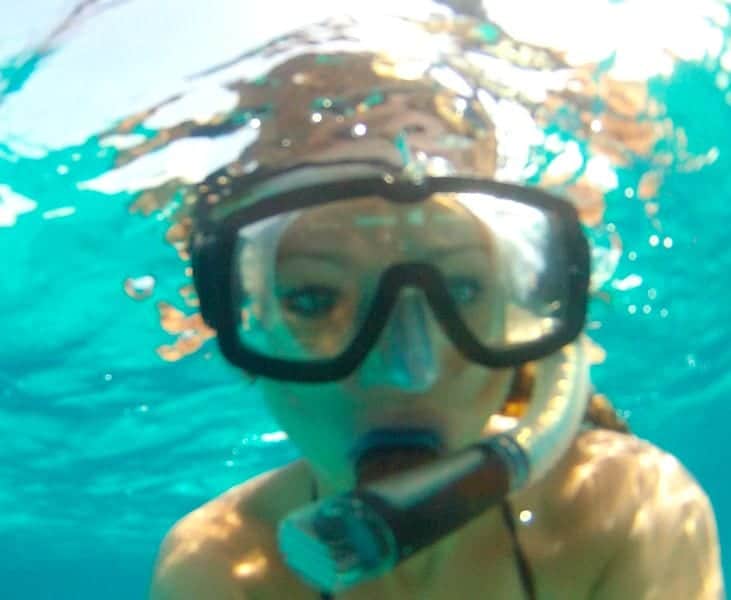 Snorkeling outside Thunderball Grotto in Staniel Cay