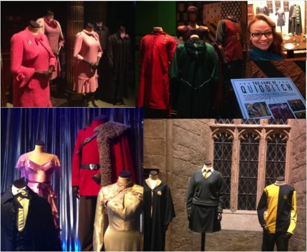 Costumes from all 8 Potter films are on display, including Quidditch gear, Prof. Umbridge's pink suits, Yule Ball formal wear and general wizard-wear