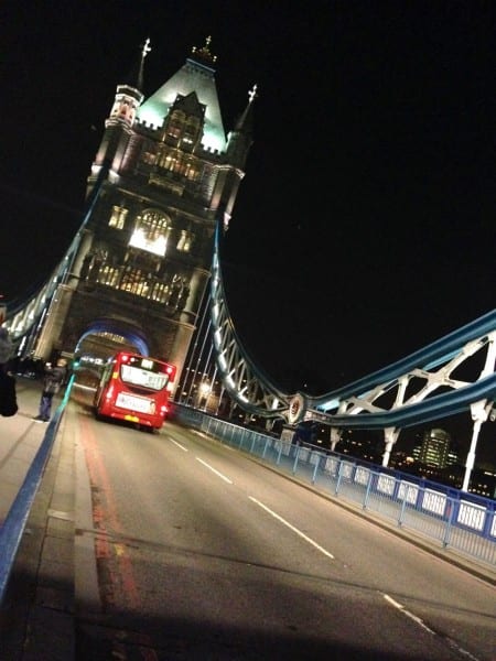Walking across Tower Bridge in London. Never, ever gets old.