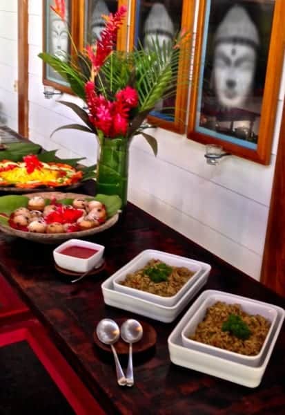 Meals are served buffet style at Blue Osa.