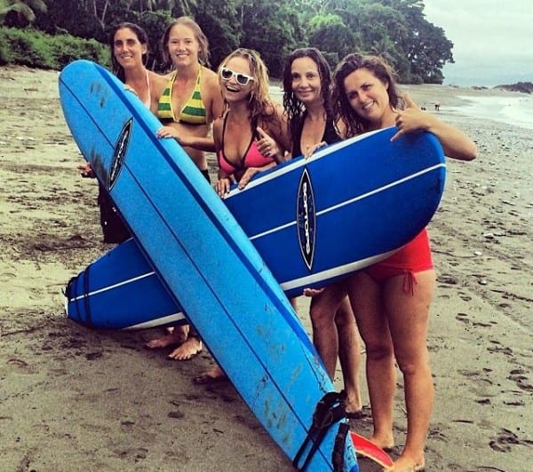 Surfing in the Osa Peninsula, Costa Rica.
