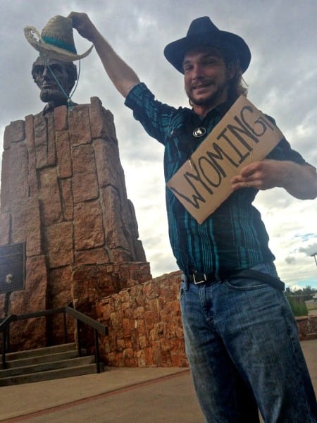 Alex and Abraham Lincoln hamming it up in Wyoming