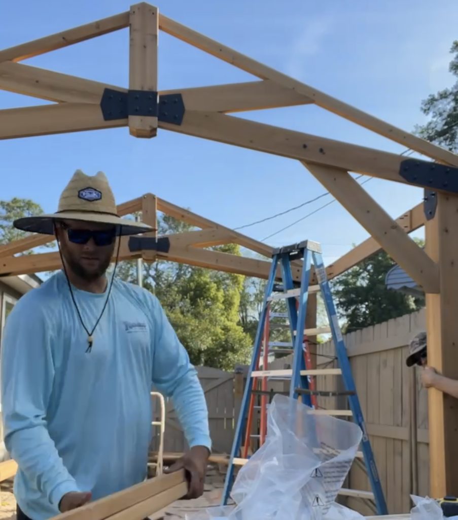 Building a backyard discovery gazebo